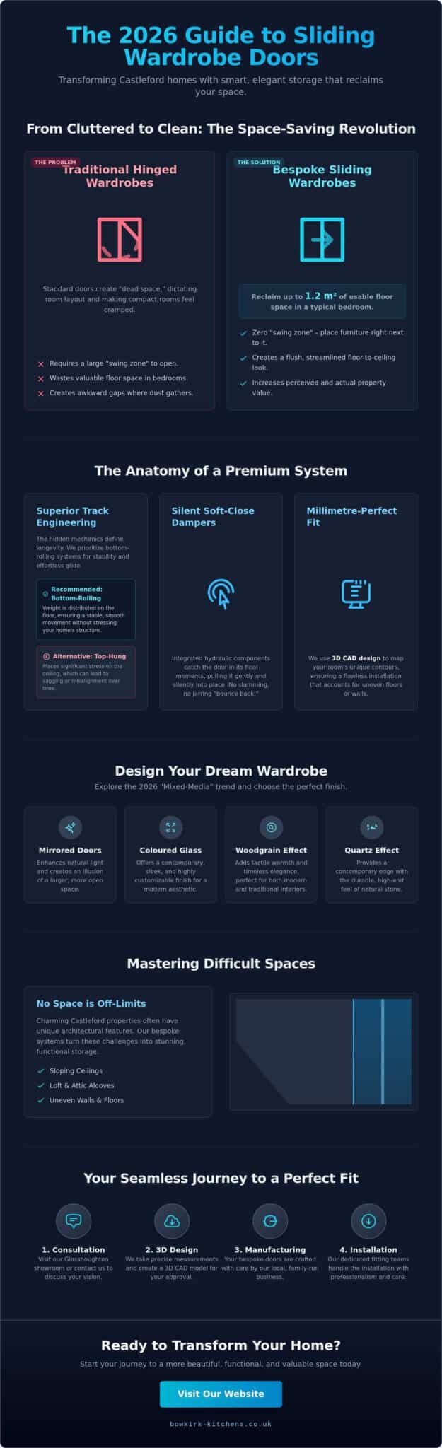 Sliding Wardrobe Doors in Castleford: The 2026 Bespoke Design Guide