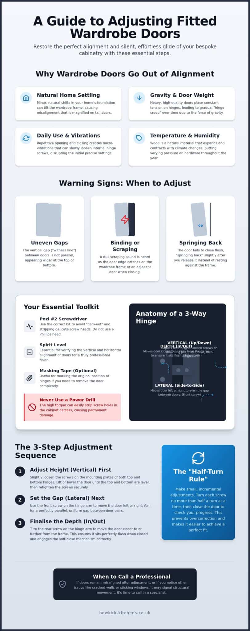 How to Adjust Fitted Wardrobe Doors: The 2026 Maintenance Guide